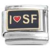 CT8518 I Love SF San Francisco Heart Italian Charm