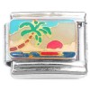 CT8537 Sunset Beach Palm Tree Sky Italian Charm