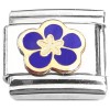 CT8540 Flower Dark Blue Petals Italian Charm