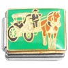 CT8541 Amish Horse Buggy Green Italian Charm