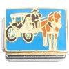 CT8542 Amish Horse Buggy Blue Italian Charm