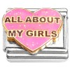 CT8546 All About My Girls Pink Heart Italian Charm