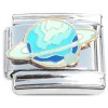 CT8559 Planet with Ring Blue Italian Charm