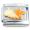 CT8566 Seashell and Starfish Sea Star Italian Charm