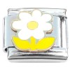 CT8575 Bright White Flower Yellow Center Italian Charm