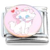 CT8578 Cute White Cat Hearts Italian Charm