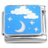 CT8584 Moon Star Clouds Blue Sky Italian Charm