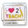 CT8586 Heart Love to Teach Italian Charm