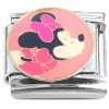 CT8593 Minnie Kissing Pink Bow Italian Charm