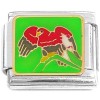 CT8617 Bird of Prey on Green Italian Charm