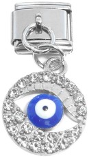 CT8651 Evil Eye Bling Dangle Italian Charm