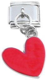 CT8660 Red Heart Dangle Italian Charm