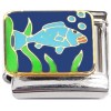 CT8682 Blue Fish Swimming Italian Charm