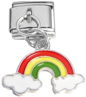 CT8697 Rainbow Clouds Dangle Italian Charm