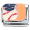 CT8702 Graduation Cap Baseball Sports Italian Charm