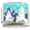 CT8726 Snowy Trees Winter Snowflakes Italian Charm.