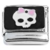 CT8738 Skull Pink Bow Italian Charm