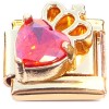 CT8744 Red Heart Crown Gold Base Italian Charm.