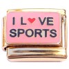 CT8745 I Love Sports Goldtone Base Italian Charm.