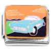 CT8753 Blue Car Driving Sunset Italian Charm