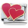 CT8765 Curvy Double Hearts Italian Charm