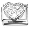 CT8807 Bling Clear Heart Love Italian Charm Italian Charm