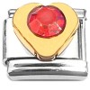 CT8808 Iridescent Red Bling Gold Heat Italian Charm