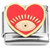 CT8809 All Knowing Evil Eye Red Heart Italian Charm