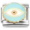 CT8811 All Knowing Evil Eye Blue Circle Italian Charm