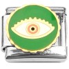 CT8812 All Knowing Evil Eye Green Circle Italian Charm