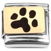 CT8818 Black Animal Paw Print Italian Charm