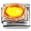 CT8821 Amber Oval Bling Italian Charm