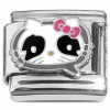 CT8850 Cat Rock Star PInk Bow Italian Charm