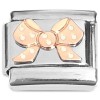 CT8856 Cute Bow Ribbon Rose Color Italian Charm