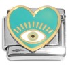 CT8859 Evil Eye Protection Light Blue Heart Italian Charm