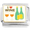 CT8863 I Love Wine Glasses Bottles Italian Charm