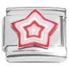 CT8871 Red Pink Star Burst Layers Italian Charm