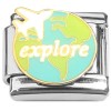 CT8873 Explore Airplane Travel Earth Italian Charm