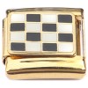 CT8893 Racing Checkered Flag Goldtone Base Italian Charm