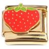 CT8894 Juicy Srawberry Goldtone Base Italian Charm