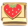 CT8895 Cute Strawberry Goldtone Base Italian Charm