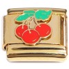 CT8896 Three Cherries Goldtone Base Italian Charm