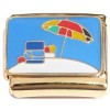 CT8900 Beach Chair Umbrella Goldtone Base Italian Charm