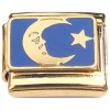 CT8902 Moon Star Blue Sky Goldtone Base Italian Charm