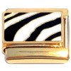 CT8991 Zebra Animal Print Gold Base Italian Charm