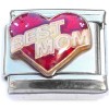 CT9776 Best Mom Red Heart Italian Charm