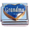 CT9789 Grandma Blue Heart Italian Charm