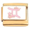 Gemini Zodiac Italian Charm on Gold