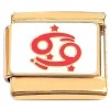 Cancer Zodiac Italian Charm on Gold