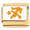 Sagittarius Zodiac Italian Charm on Gold